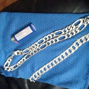 925 Huge Silver Figero Chain 100 grams for chain and 925 Huge Silver Bracelet..